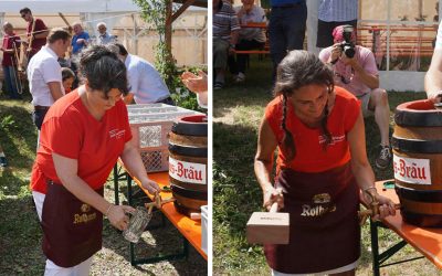 Gekonnter Fassanstich beim Ühlinger Dorffest